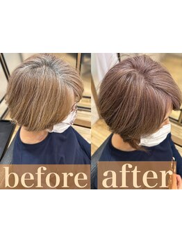 暗い白髪染めはもう終わり＊鏡を見るのが楽しみになる白髪ぼかしハイライト♪