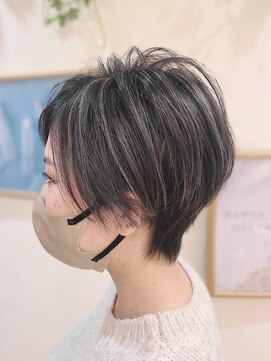 ヘアメイク アージュ 天神西通り店(HAIR MAKE age) 30代40代大人かわいい小顔ショート×立体感ハイライトカラー