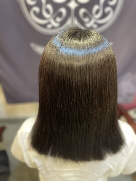 サーティエイト(38) アッシュカラーミディアムボブ/黒髪ヘア/白髪染め/髪質改善/元町