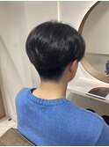 センターパート×マッシュ