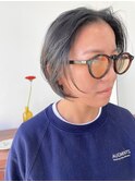 20代30代秋冬暗髪カラーレイヤーボブパーマ小顔ショート