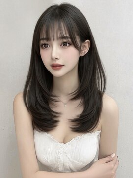 ユーフォリア 渋谷グランデ(Euphoria SHIBUYA GRANDE) レイヤーカット　ロングレイヤー　顔まわりカット　暗髪