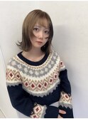 ピンクベージュ/アンブレラカラー/前髪/中央林間