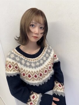 リア(Lia by KENJE) ピンクベージュ/アンブレラカラー/前髪/中央林間