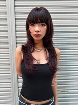 サル(saru)&nbsp;ボルドーカラー×バタフライカット