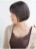 ナチュラルブラウン　切りっぱなしボブ