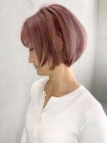 アルバム 銀座(ALBUM GINZA) ピンクベージュ_厚めバングローライトスリークボブ_ba281683