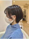サイドバングで輪郭補正ショート