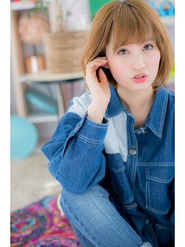 ミック 日暮里店(miq) 外国人風ハイライトカラー☆小顔前下がり韓国マッシュb1