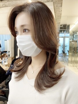 フォンズ(FONS) オルチャンヘア ヨシンモリ 流れる顔まわり ココアブラウン