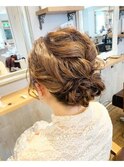 大人可愛い抜け感ルーズアップアレンジ♪/ヘアセット