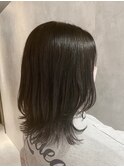 鎖骨ボブネオウルフカット×透明感白髪染めカラー☆