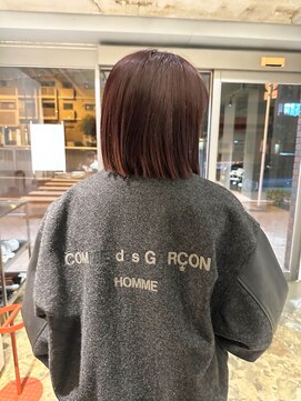 ハマモト ダークレッド/切りっぱなしボブ