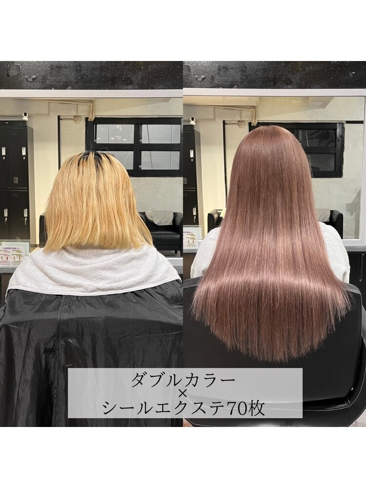 ダブルカラー×シールエクステ70枚：L180471733｜アットハイフン 