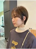 大人ラフウェーブ外ハネボブダークブラウンスウィングショート
