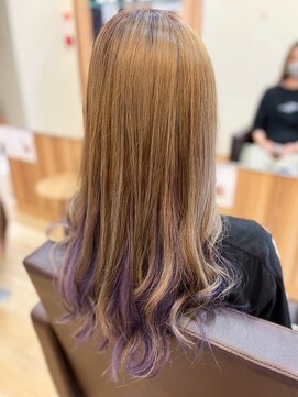 ヴァンクラウドフロムコウベ 恵庭店(VENT CLOUD from KOBE) 10代20代30代大人可愛い毛先パーマ艶感裾カラーパープル