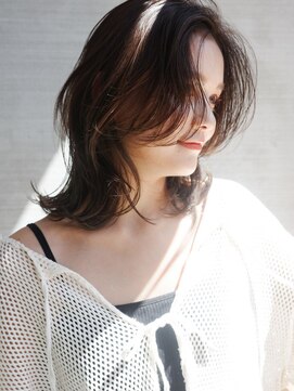 レクタ(RECTA) 長めバングインナーグレージュレイヤーミディアム薄めバング4