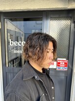 ビカムメンズヘアー 栄店(become men's hair)&nbsp;【ツイストスパイラルパーマ×マンバンヘア】名古屋栄メンズ