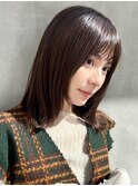 秋カラー/こっくりブラウン/こなれミディ/顔周りレイヤー/カラー