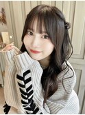 シースルーバングリボンハーフツイン