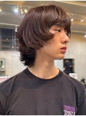 70sサーファー風マッシュヘアアンニュイヘアメンズウルフ