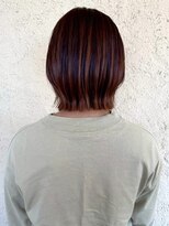 プリモ ココ 鍋島店(Primo coco.)&nbsp;切りっぱなしボブ  白髪ぼかしハイライト ブラウンベージュ 艶髪