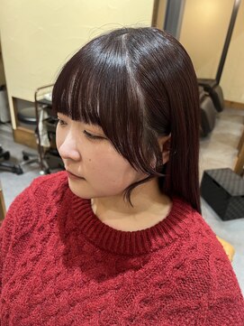 暖色カラー/サイドバング/20.30代