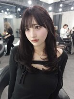 ラベル 渋谷(LAVEL)&nbsp;レイヤー/ブリーチなしボルドー/小顔カット