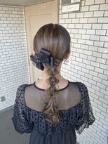フェリーチェ 六本木店(Felice)&nbsp;編みおろし リボンヘア 参列ヘア お呼ばれヘア 推し活ヘア