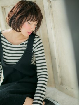 モッズ ヘア 福岡姪浜店(mod's hair) *mod's姪浜*…暗髪フェザーボブで小顔に☆見せるc