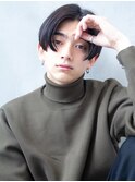 メンズビジネスツーブロックアップバング束感ショートマッシュ