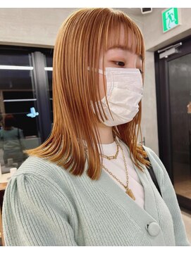 ナル(nalu.) オレンジベージュ / 切りっぱなし / 姫カット