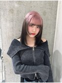 【ピンク×ブラック】ブリーチデザインカラー