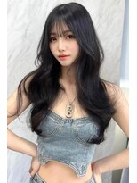 ランズ(LANDS) アッシュカラーくびれヘア 【韓国ヘア 大阪 梅田】