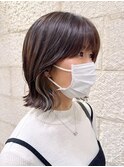 切りっぱなしボブ　インナーカラー　京都美容室　進詩織