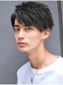 メンズショートアップバング束感刈り上げツーブロック