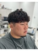 サイドパート＜立川/スキンフェード/アイロンパーマ/濡れパン＞