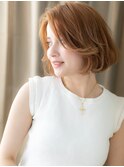 □ハイトーンカラーかきあげ小顔Aラインボブ403川口20代30代40代