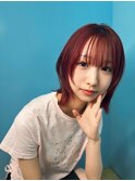 赤髪/ワインレッド/チェリーレッド/レイヤー/ショートウルフ