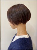 【morio成増/一戸】前下がり刈り上げショートチェリーレッド