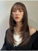 ブリーチなしチェリーブラウン髪質改善縮毛矯正酸性ストレート