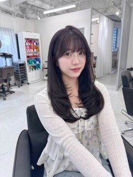 ハピネス 梅田茶屋町店(HAPPINESS) 韓国ヘア/顔周りカット/ブリーチ/レイヤー/ラベンダーグレージュ