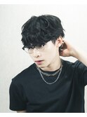 韓国風シャドウパーマシャドウバングダウンパーママッシュ