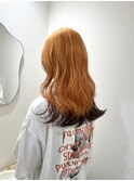 オレンジカラー　裾カラー