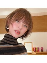 ビューブルー 亀戸錦糸町(VIEW BLUE)&nbsp;暗めカラーグランマッシュショートボブ くせ毛髪質改善 縮毛矯正