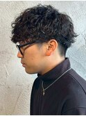 MEN’S/リバースセンターパート/ニュアンスパーマ/新宿