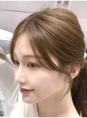 横顔ミディアムレイヤー韓国顔まわり小顔シースルーバングオンニ