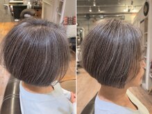 アットティー 金沢文庫(at tee...)の雰囲気（派手すぎない白髪ぼかしで、伸びても気になりにくい自然な髪色へ）