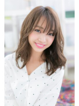 ミック ヘアアンドメイク アップ 駒込店(miq Hair&Make up) シースルーバングビターショコラ大人かわいいこなれヘアa1