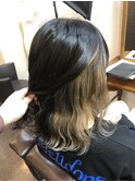 インナーカラー【ミディアムボブ/切りっぱなし外はね】